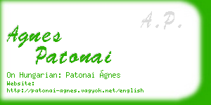 agnes patonai business card